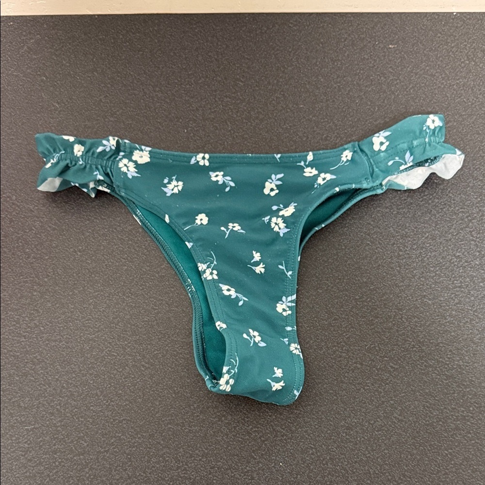 Hollister Teal Floral Bikini Bottom